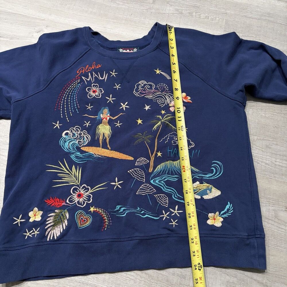 Johnny Was HAWAII RAGLAN SWEATSHIRT Size L - Picture 5 of 5